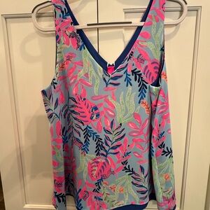 Lilly Pulitzer Reversible Pink and Blue Floral Tank Top